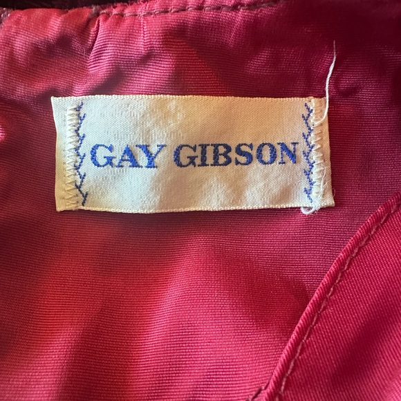 Vintage 1960s Gay Gibson burgundy velvet fit and flare dress size xs/s - Picture 8 of 8